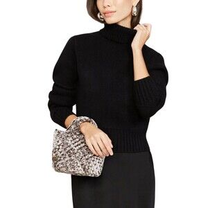 Naghedi St. Barths Petit Velvet Tote Mica Mini Handwoven Handbag Top Handle